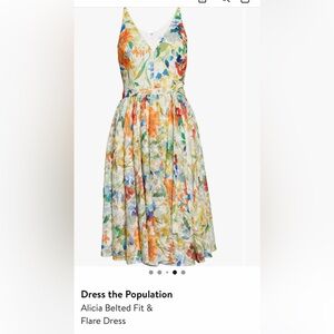 Dress the Population Alicia Floral Midi Dress